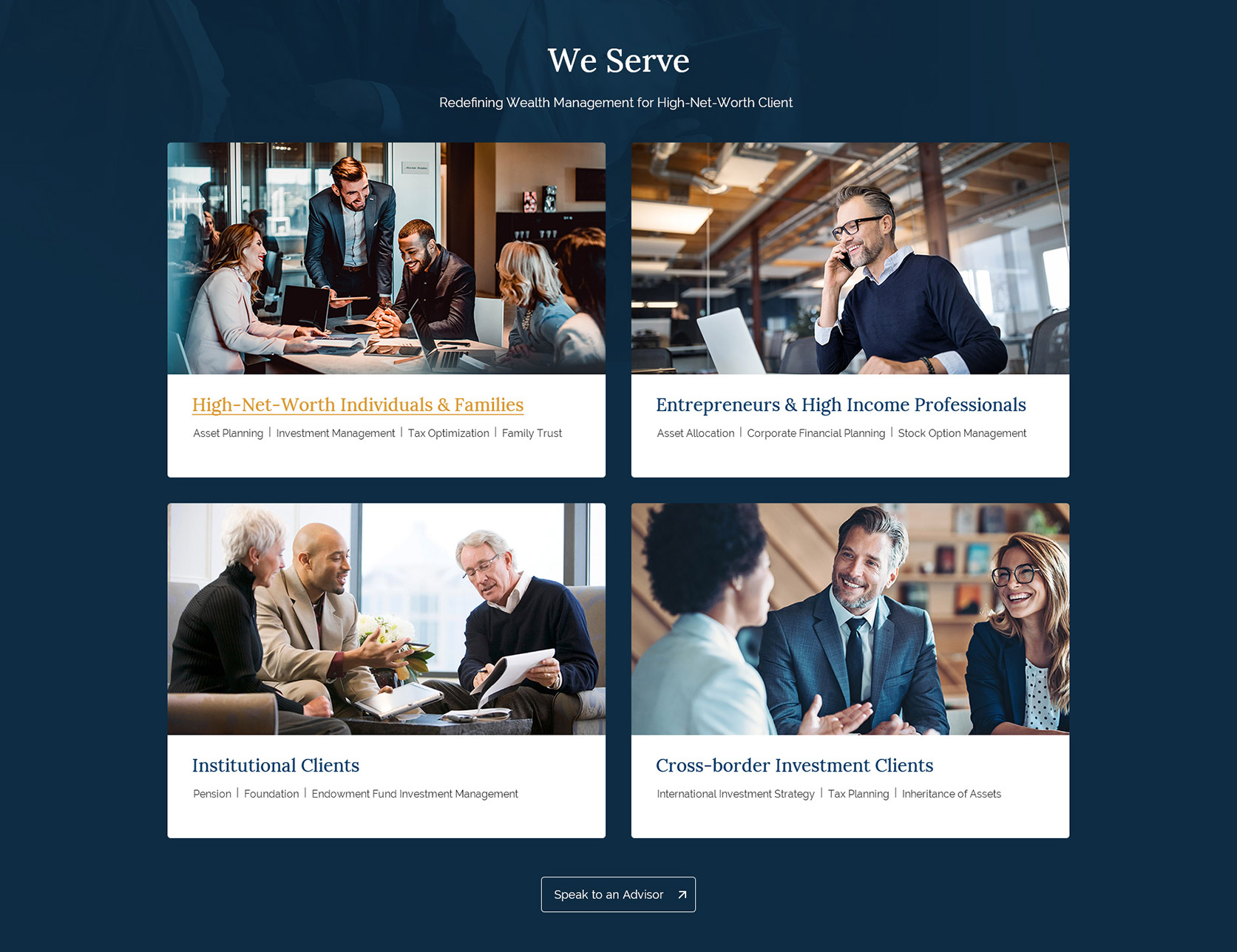 America GSME Wealth Management Website  Design