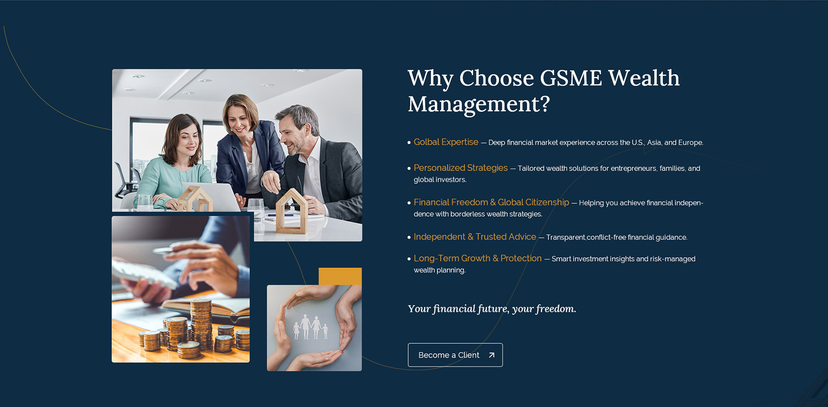America GSME Wealth Management Website  Design