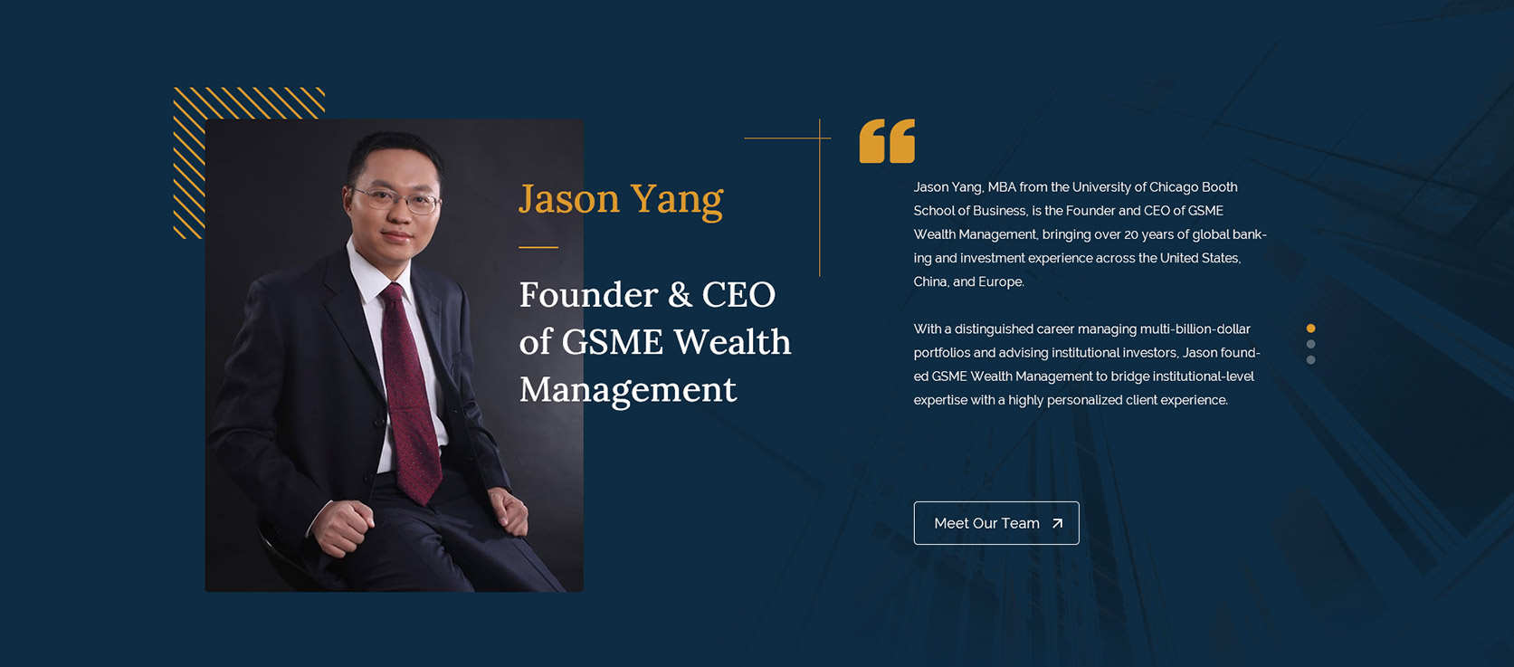 America GSME Wealth Management Website  Design