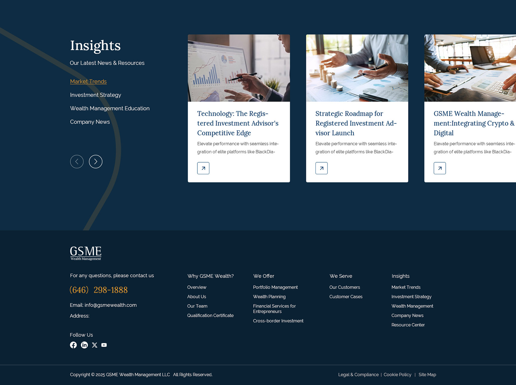 America GSME Wealth Management Website  Design