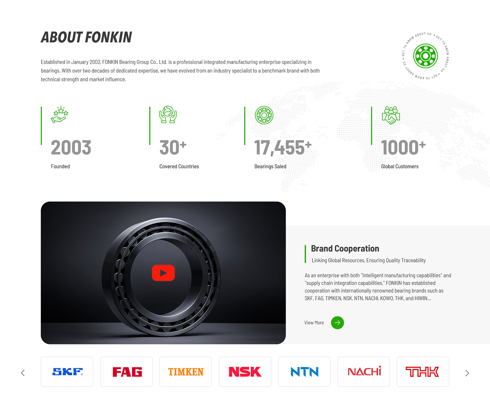 FONKIN BEARING 外贸网站建设案例